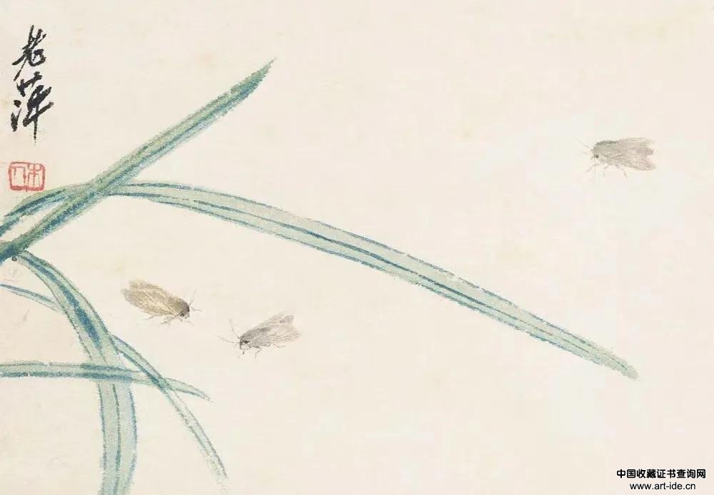 齐白石&nbsp; &nbsp;草虫册页之三：三蛾图&nbsp; &nbsp; 北京画院藏